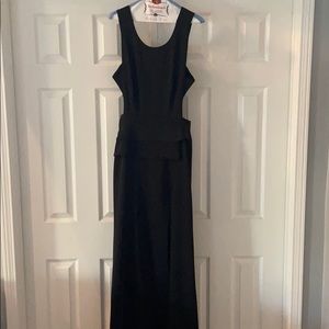 Black Long Evening dress with leg slit